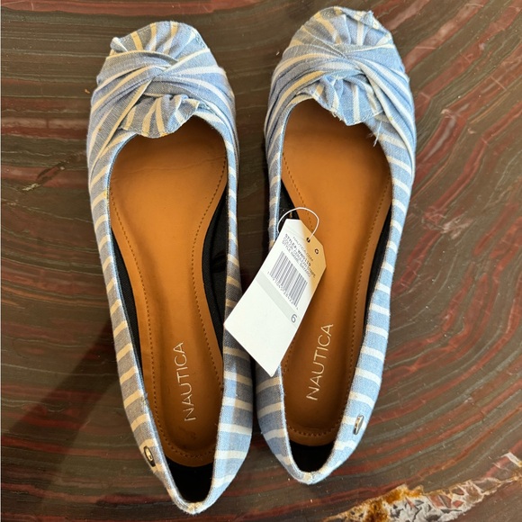 Nautica Women's Light Blue Striped Loafers - Picture 1 of 5